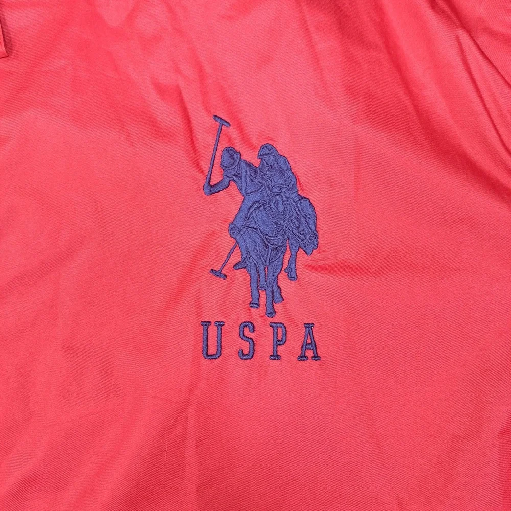 US Polo Assn Mens Red Hooded Windbreaker Jacket XXL NWT 105453P2